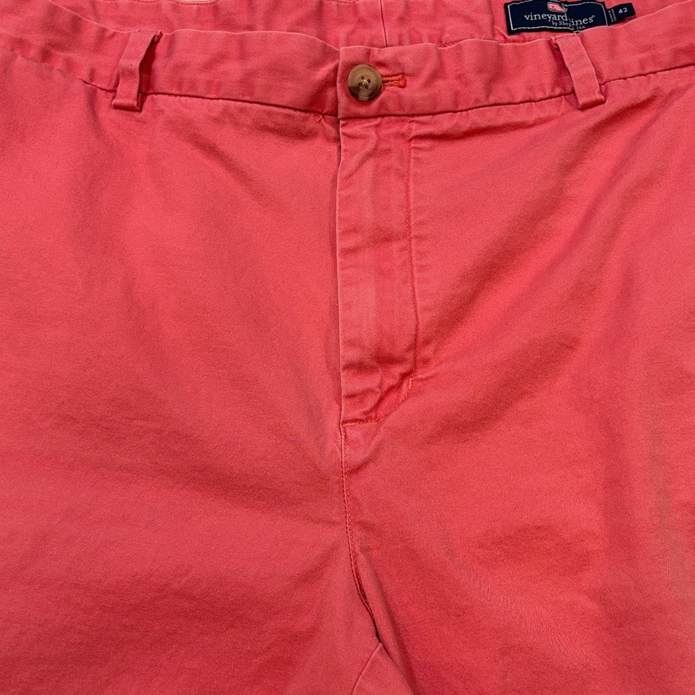 Vineyard Vines Coral Flat Front Shorts - Picture 6 of 6